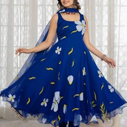 Printed Georgette Stitched Anarkali Gown-image-74