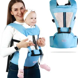 Baby Carrier Newborn to Toddler with Hip Seat Kangaroo Bag - Sea Green Baby Carrier-image-8