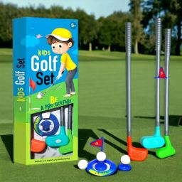 Golf Toy Set for Kids, 3 Golf Club, 3 Ball, 2 Ball Tees, 1 Hole Pot With Flag-20