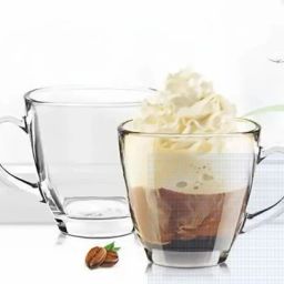 Pack of 2 Glass Tea/Coffee Square Cup ,Crystal Clear Glass Tea Cup with Solid Handle Cups-image-58