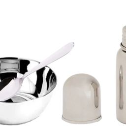 Stainless Steel Baby 3Pc Dining Set (Bowl, Spoon and 220ML Feeding Bottle)- 304 Food Grade Stainless Steel-17