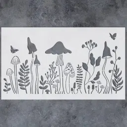 Flower Mushroom Stencils for Painting on Wood Furniture Cards Crafts 7x12Inch Flower Mushroom Stencils wall Stencil-picture-23
