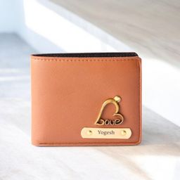 navya royal art Men Casual, Formal, Evening/Party, Formal, Trendy Tan Artificial Leather, Genuine Leather Wallet-picture-0