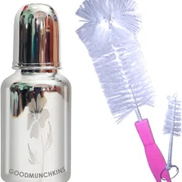 Stainless Steel Feeding Bottle with Nylon Bristle Bottle Cleaning Brush - 280-image-59