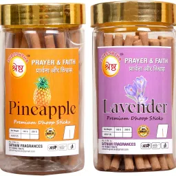 PREMIUM BAMBOOLESS DRY DHOOP STICKS (100GMS X 2) JAR LAVENDER, PINEAPPLE-0
