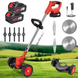 Electric Grass Cutter 48V with Safety Gear – Garden Lawn Tool Kit Cordless Grass Trimmer-picture-33