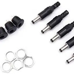 Male Plug and Female Socket Panel Mount Jack DC Connector -Pair of 5 Electronic Components Electronic Hobby Kit-36
