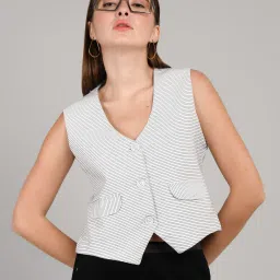 Striped Women Waistcoat-image-36