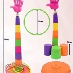 hk toys Combo 2 in 1 Ring Toss Game | Shape Sorter Color Recognition Aim and Strike Game image 3