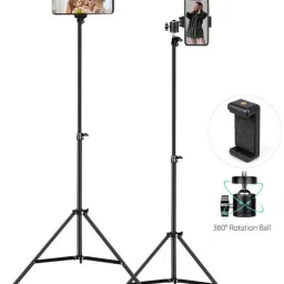 SHUDAUSHI 7feet Extendable Tripod Stand, 360 Degree Rotating Digital stand Tripod Ball Head, Tripod Kit-21