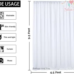 balloon and you Happy Birthday Decoration kit Set Combo with White Net & Led Light image 4