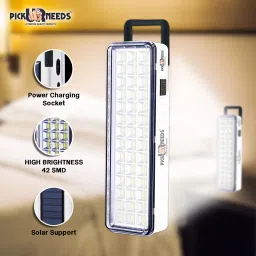 daily needs shop Solar Rechargeable 42 SMD Extra Bright LED With AC / DC / Solar Charging 5 hrs Torch Emergency Light image 5