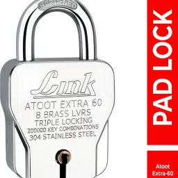 Atoot Extra 60mm Lock | Stainless Steel Body | Hardened Shackle | Made in India Padlock-image-30