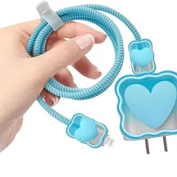 Coverskart Charger Cover for iPhone 18W-20W Charger 3D Cartoon Design Heart Bow Case Cable Protector-image-38