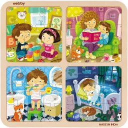 4 In 1 Wooden Daily Routine Puzzle Toy, 36 Pcs-8