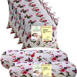5 Cushion And 2 Microfibre Floral Cushion Pack of 7-19