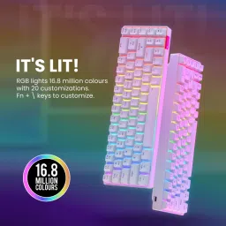 Portronics POR 1607 Bluetooth, Wireless Standard Gaming Keyboard Compatible with Desktop, Laptop, Mac Hydra 10/5.0 + 2.4 GHz, RGB, Type C Charging,Mechanical Bluetooth, image 3