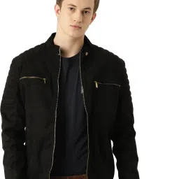Men Solid Biker/Riding Jacket-image-52