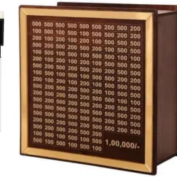 Golden Money Bank with Pen, Money Savings Box, Traditional Carved Design Coin Bank-picture-13