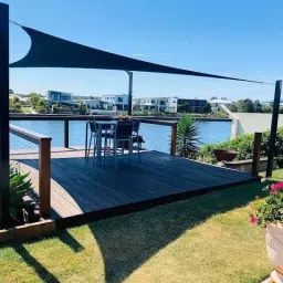 hous of commons SHADE NET TRIANGEL 10X10X10 Tent - For For UV RESISTANT WITH 90% BLOCK SHADENET FOR ROOFTOP,GARDEN, ,BELCONY 4 SIDE CLIP image 2