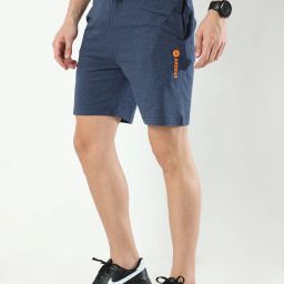 Self Design Men Blue Basic Shorts-image-3