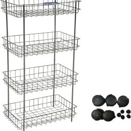 Fruits/Vegetables Kitchen Rack Fruits Vegetables Kitchen Rack Steel Stainless Steel Backet Trolley Steel-image-64