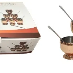 Stainless Steel Dessert Bowl Stainless Steel Copper Plated Apple Shape 6 Ice Cream Cup with 6 Ice Cream Spoon-43