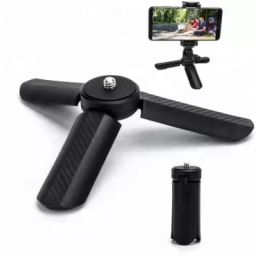 POZUB Best Buy High Quality Mini Tripod Stand Handle Grip with Clip ,Hot Selling Extended Grip/Tripod Super Mini Tripod Stand, 1/4" Screw Mount MT-15 Universal Smartphone Gimbal Stabilizer Table Tripod for Mobile, camera Handheld Foldable Video Shooting Monopod Mini Vlog Tripod Stabilized Handheld Camera With Selfie Stick Tripod Online Course Video Recording Special Design for Streaming Mobile Video Stand Mobile Stand holder Tripod stand for camera Tripod, Monopod, Monopod Kit, Tripod Ball Head, Tripod Bracket, Tripod Kit, Tripod Clamp image 2