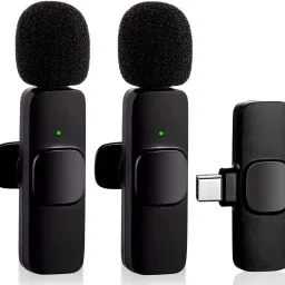 K9 Wireless Mic for Type C Mobiles for Youtube Dual User Wireless Collar Microphone-11