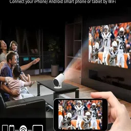 Omexcart 4K Android Dual Band WiFi6G (260 ANSI) Netflix Prime YouTube Auto Keystone (4000 lm / 1 Speaker / Wireless / Remote Controller) Portable Projector image 2