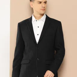 Men Solid Single Breasted Formal Blazer-image-1