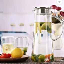 Water Juice glass jug capacity 1.3L Glass 290ml Set Jug Jug Glass Set-image-25
