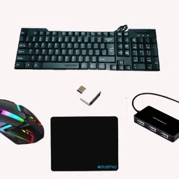 RSG PRODOT 5 IN 1 COMBO WITH KEYBOARD,RGB MOUSE,V8 OTG, MOUSEPAD,USB HUB 3.0 Combo Set-10