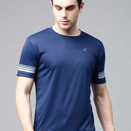 hrx by hrithik roshan Men Solid Round Neck Polyester Dark Blue T-Shirt-picture-26