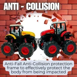 Mini Monster Tractor Toy with Suspension & Big Wheels Stunt Action Vehicle-2
