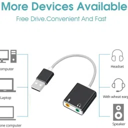 MESHIV 7.1 External USB Sound Card, USB to 3.5mm Jack USB Audio Adapter for PC, Laptop USB Internal Sound Card image 5