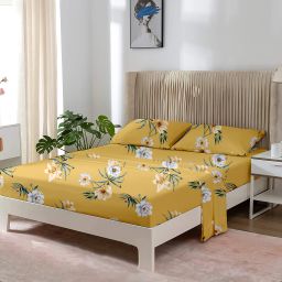 210 TC Cotton Single Floral Flat Bedsheet-image-77
