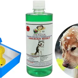 Dog Shampoo + Rubber Dumbbell Toy I Playing & Teeth Cleaning I Siberian Husky Conditioning Neem Alovera Dog Shampoo-24