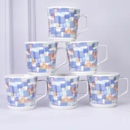 Pack of 6 Bone China Coffee Mugs Fine Bone Set Of 6 China Ceramics tableware (150 ML) Light-Weight, Multicolor Cup Set for Tea-4