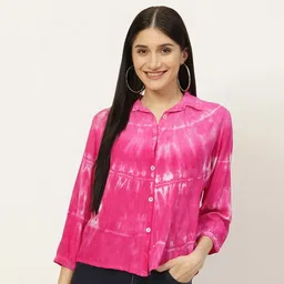 maaesa Women Relaxed Fit Fit Solid Spread Collar Casual Shirt-picture-9