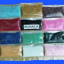 12 MULTICOLOR GLASS BEADS FOR ART CRAFT JWELLERY-120 GRAMS-image-82
