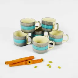 Pack of 6 Ceramic Tea Cups Set of 6 Microwave and Dishwasher Safe, use for All ocasions-image-78