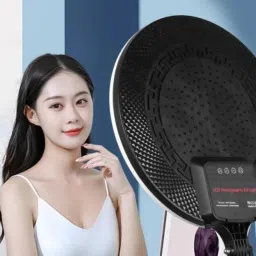 Hold up 13 INCH RGB Led Round Panel Light Video Light Led Ring Light 7 FEET Tripod Stand Halogen Flash image 2