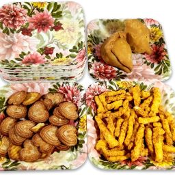 Melamine 6 Inch Square Small Quarter Plates-Snacks Plates-Small Plate Set of 12 Quarter Plate-28