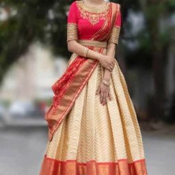 Self Design Semi Stitched Lehenga Choli-image-27