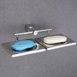 Double Soap Dish Wall Mount | Rust Proof Bathroom Soap Holder Stand Stainless Steel Toilet Paper Holder-image-40