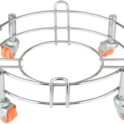 Creation / Heavy Stainless Steel Gas Cylinder Trolley With Wheel | Gas Trolly | Lpg Cylinder Stand | Made In India Steel Kitchen Trolley-image-29