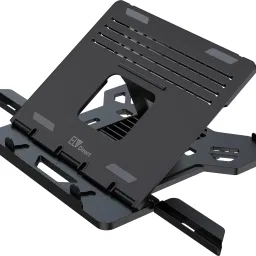 ELV DIRECT Adjustable Foldable Laptop Stand with 2 Attached Phone Stands, for Laptops ABSLAPSTNDBLK11 Laptop Stand-18