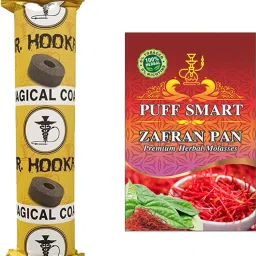 Zafran Pan with 1 Polo Quick Light Charcoal ( 10 disk) Hookah Charcoals-image-96