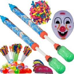 (2 Pichkari+ 3 Magic Balloon+100 Water Balloon+10 Holi Cap+1 Mask)for Kids Holi Water Gun-image-60